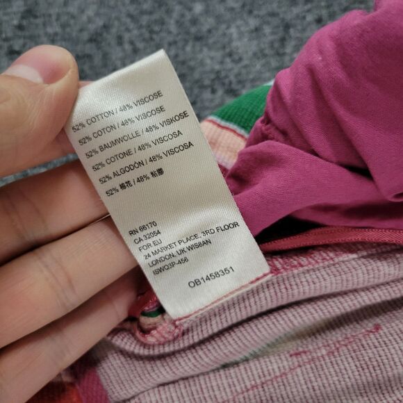 FREE PEOPLE La Paz Rainbow Pink Striped High Rise Cropped Flare Pants SIZE 10 - Picture 8 of 11